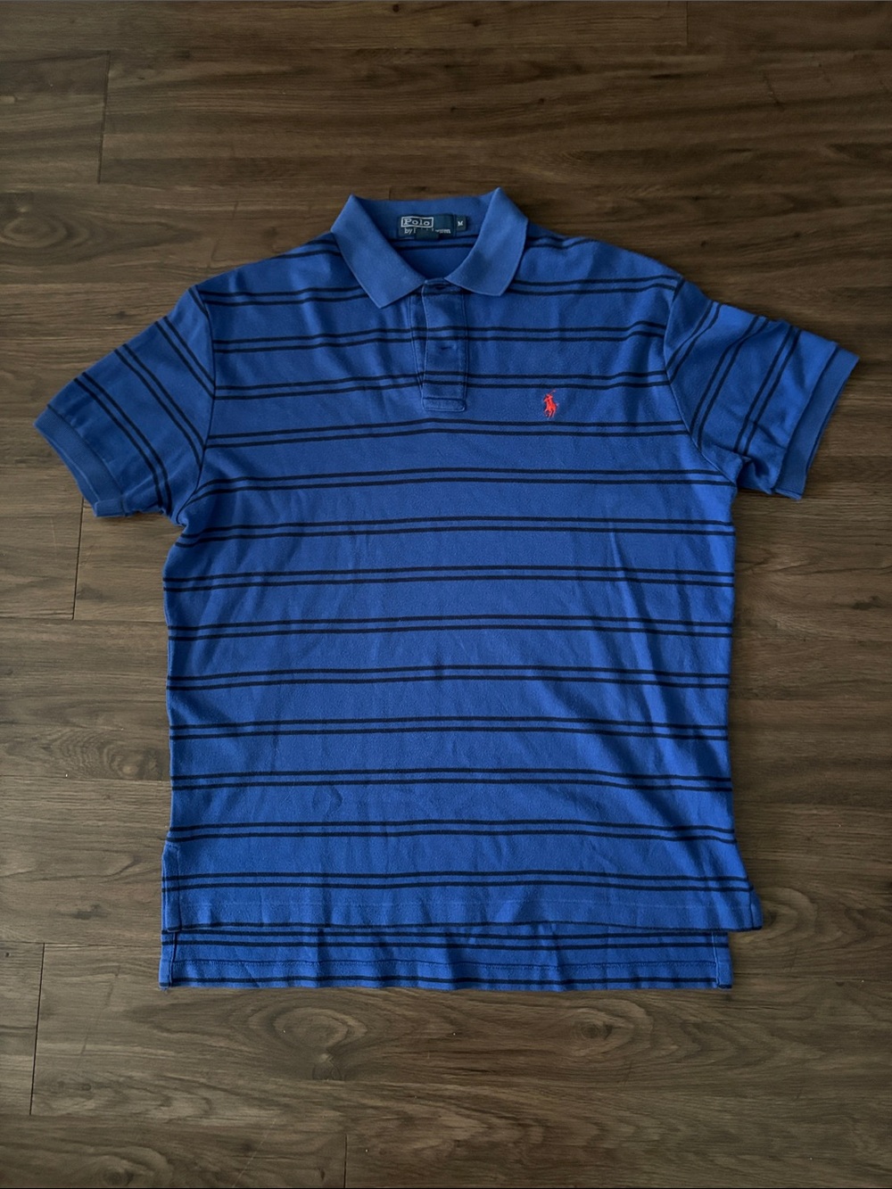Polo by Ralph Lauren Royal Blue Polo with Navy Stripes and Red Pony, medium